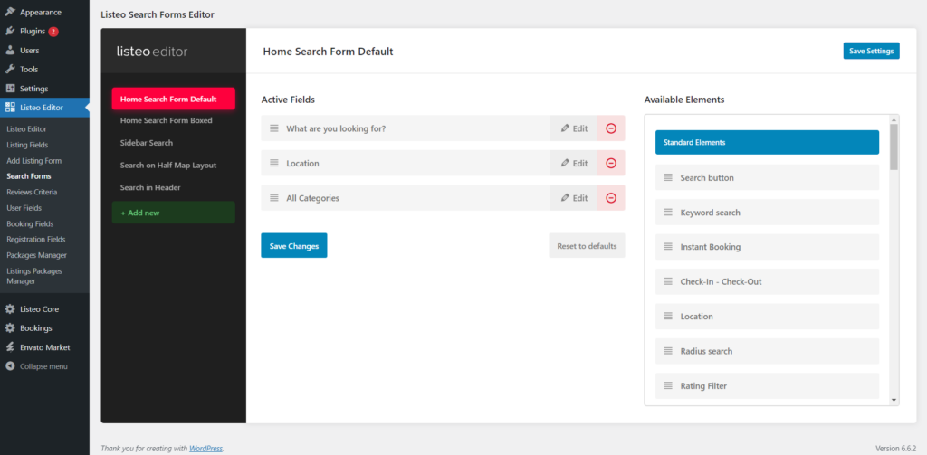 Search Forms Editor / Search Filters – Listeo Knowledge Base