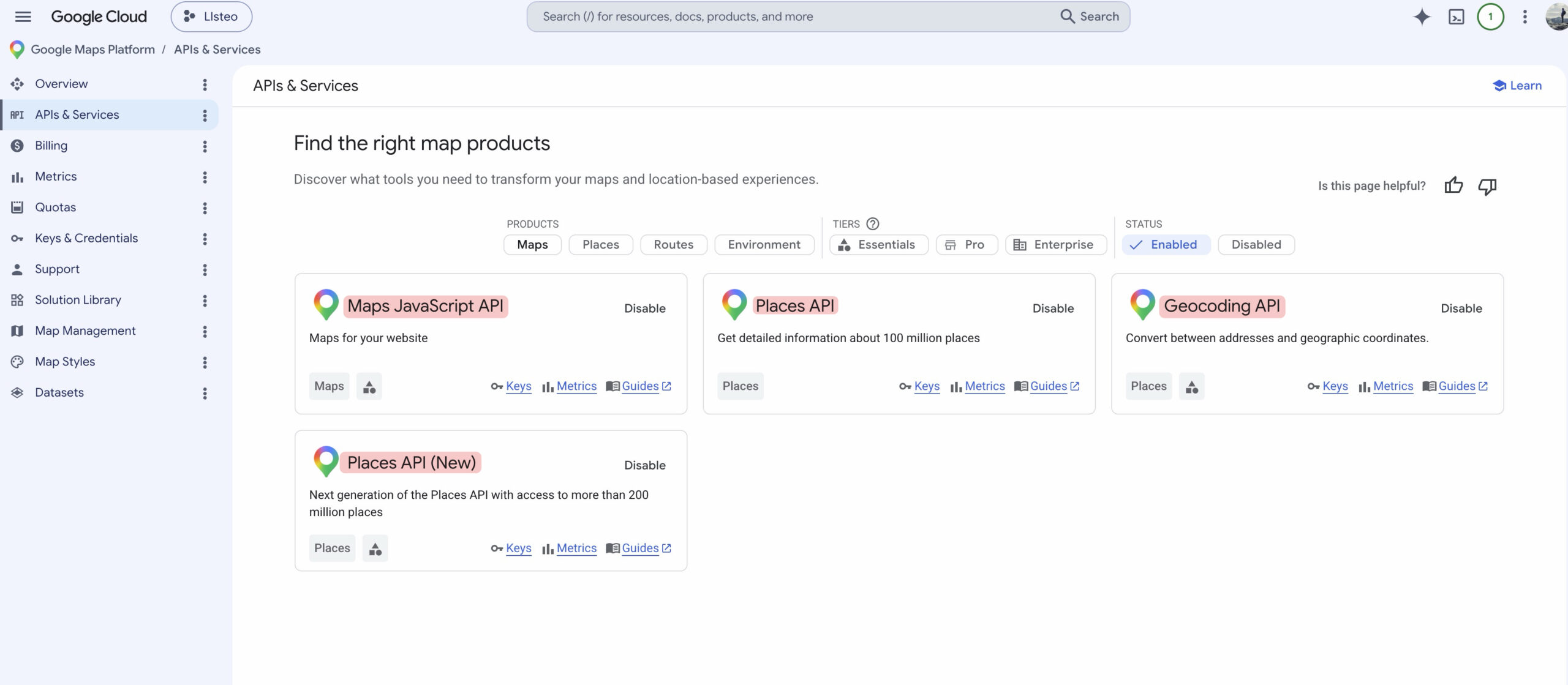 Creating Google Maps API Key – Listeo Knowledge Base