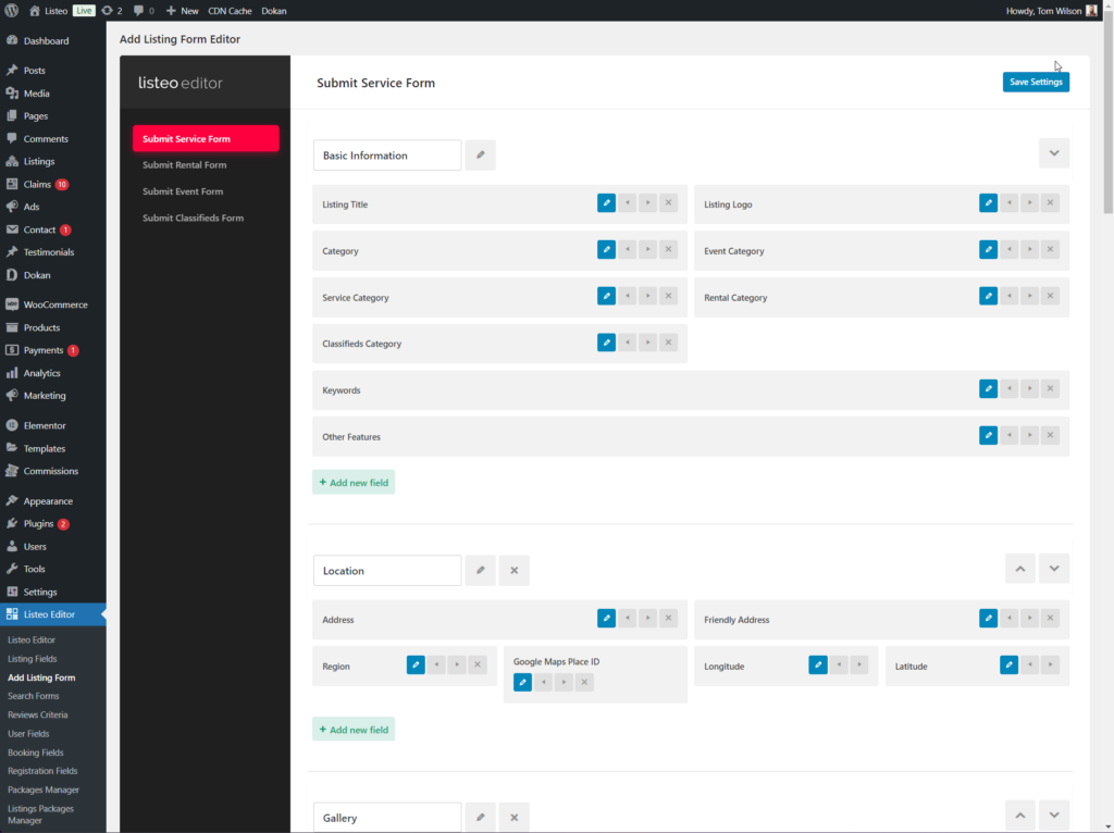 Add Listing Form Editor – Listeo Knowledge Base