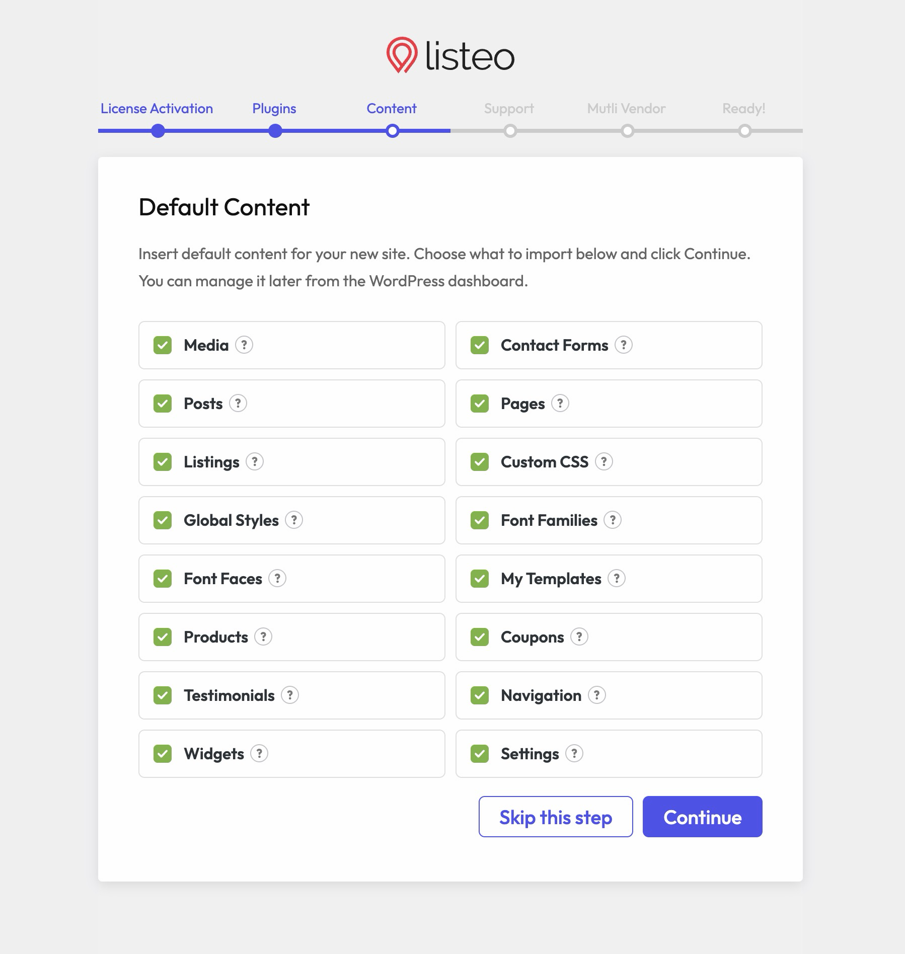 Demo Content Import – Listeo Knowledge Base