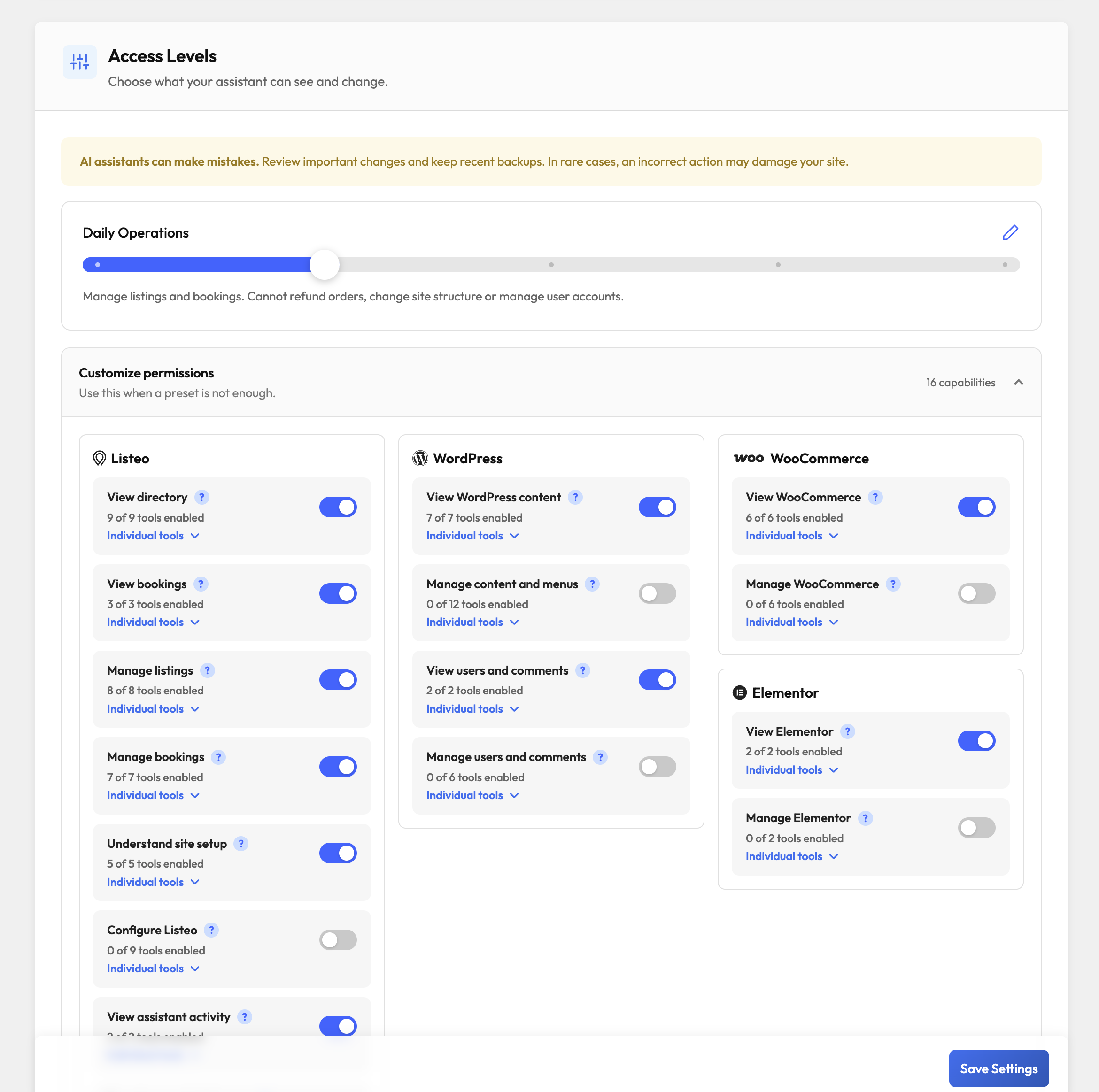 mcp permissions for listeo