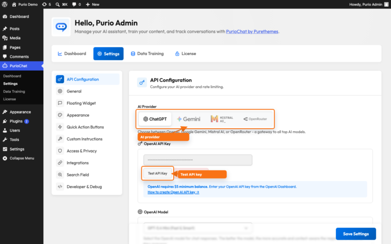 How to Create a Mistral API Key – PurioChat Documentation